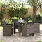 vidaXL Ensemble de salle à manger pour jardin 5 Pièces Gris polyrotin