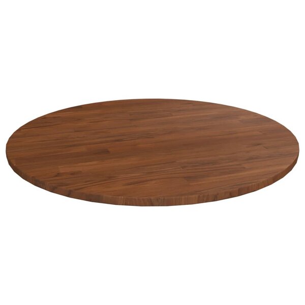 vidaXL Dessus de table rond Marron foncé Ø80x1 5cm Chêne massif traité