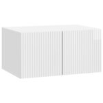 vidaXL Meuble TV mural Montage mural Blanc brillant 59 5 x 41 x 30 cm