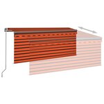 vidaXL Auvent rétractable manuel avec store 3 5x2 5 m Orange et marron