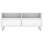 vidaXL Meuble TV blanc 100x34 5x44 5 cm bois d'ingénierie