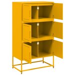 vidaXL Buffet jaune moutarde 68 5x38 5x123 5 cm acier