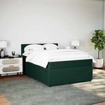 vidaXL Sommier à lattes de lit et matelas Vert foncé 160x200cm Velours