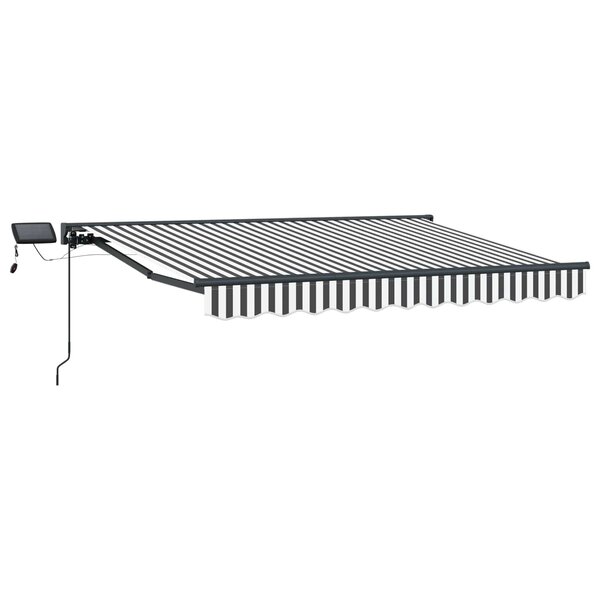 vidaXL Cadre de store manuel avec LEDs Anthracite et blanc 3 5 x 2 5 m