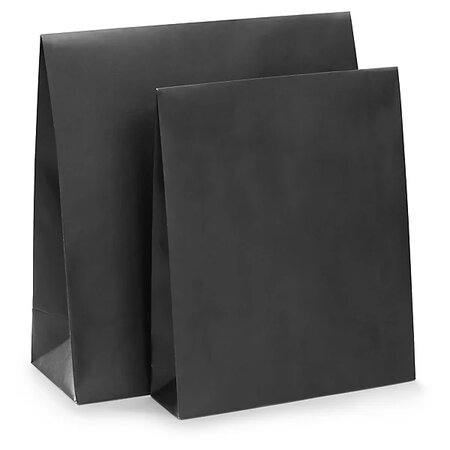 Pochette cadeau kraft noir à fermeture adhésive avec larges soufflets 32 5 x 34 5 x 13 cm (lot de 20)