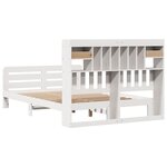 vidaXL Lit bibliothèque sans matelas blanc 150x200 cm bois pin massif