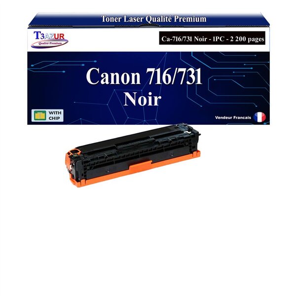 T3AZUR -Toner compatible avec Canon 716/731 (1980B002/6273B002) pour Canon LBP5050 LBP7100Cn LBP7110Cw MF623Cn MF628Cw MF8030CN MF8040CN MF8050CN MF8080CW MF8230Cn MF8280Cw - No