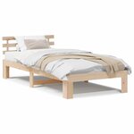 vidaXL Cadre de lit Marron 75 x 190 cm Bois de pin massif