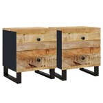 vidaXL Tables de chevet 2 Pièces 40x33x46 cm Bois de manguier solide