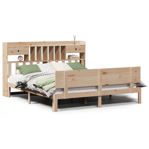 vidaXL Lit bibliothèque sans matelas 180x200 cm bois massif de pin