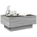 vidaXL Table basse avec LED sonoma gris 70x50x30 cm bois d'ingénierie