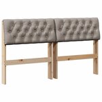 vidaXL Tête de lit capitonnée Taupe 150 cm Pin massif