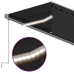 vidaXL Auvent automatique store capteur de vent/LED 6x3 m Anthracite