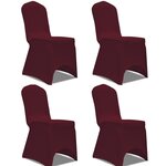 vidaXL Housse de chaise extensible 4 Pièces Bordeaux