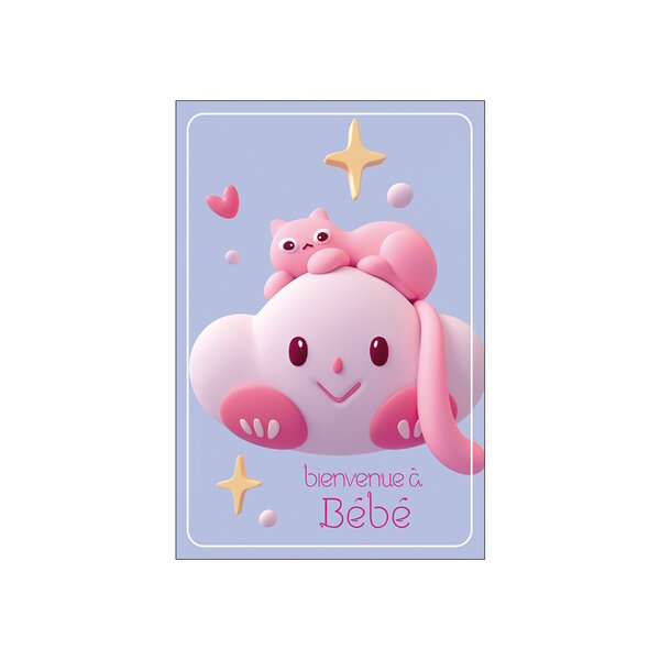 Carte De Voeux - Naissance - Bienvenue à Bébé - Fille