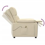 vidaXL Fauteuil de massage Crème Tissu