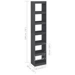 vidaXL Bibliothèque/Séparateur de pièce Gris 40x30x199 cm Pin massif