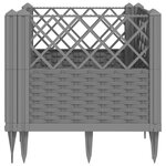 vidaXL Jardinière avec piquets gris clair 43 5x43 5x43 5 cm PP