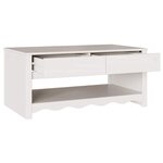 vidaXL Table basse Drammen Blanc 99 x 55 x 45 cm Bois massif en pin