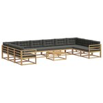 vidaXL Ensemble de canapés d'extérieur 11 Pièces Blanc et anthracite