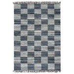 vidaXL Tapis Chindi tissé à la main Denim 80 x 160 cm Bleu