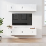 vidaXL Ensemble de meubles TV 6 Pièces Blanc brillant Bois d'ingénierie