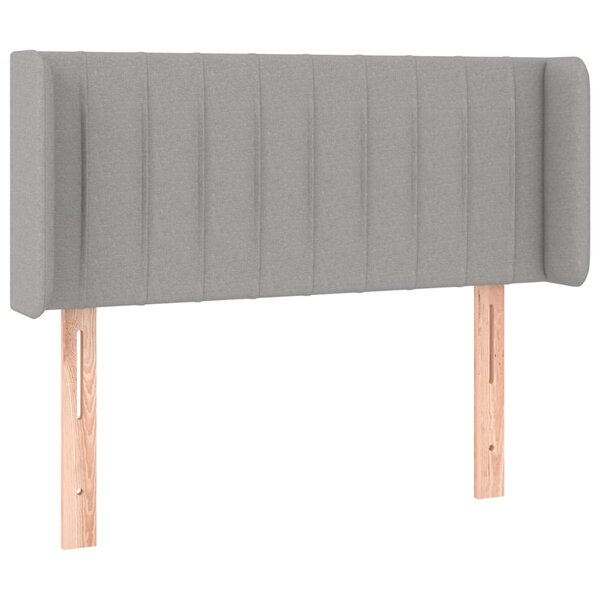 vidaXL Tête de lit avec oreilles Gris clair 103x16x78/88 cm Tissu