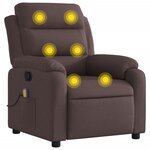 vidaXL Fauteuil de massage inclinable Marron foncé Tissu