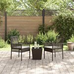 vidaXL Ensemble bistro de jardin 3 Pièces Marron Poly rotin