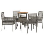 vidaXL Ensemble de salle à manger pour jardin 5 Pièces Gris Poly rotin