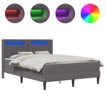 vidaXL Cadre de lit avec matelas Gris 120 x 190 cm Simili cuir