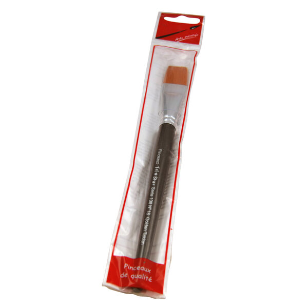 Pinceau synthétique Plat n°18 - manche gris - lot de 10 pinceaux