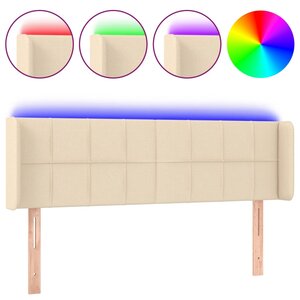 vidaXL Tête de lit à LED Crème 147x16x78/88 cm Tissu