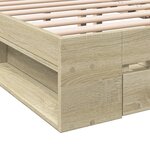 vidaXL Cadre de lit avec tiroirs sans matelas chêne sonoma 135x190 cm