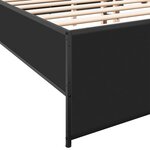 vidaXL Cadre de lit noir 180x200 cm bois d'ingénierie et métal