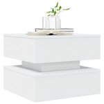 vidaXL Table basse avec lumières LED blanc 50x50x40 cm