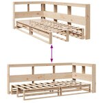 vidaXL Lit bibliothèque sans matelas 100x200 cm bois massif de pin