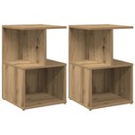 vidaXL Tables de chevet 2 Pièces chêne artisanal 35x35x55 cm