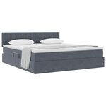 vidaXL Lit de Rangement avec matelas Gris foncé 160 x 200 cm Velours
