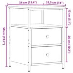 vidaXL Tables de chevet 2 Pièces vieux bois 34x35 5x50 cm bois ingénierie