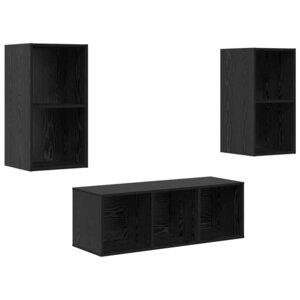 vidaXL Ensemble meuble TV 3 Pièces Chêne noir Bois d'ingénierie