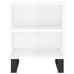 vidaXL Table de chevet blanc brillant 40x30x50 cm bois d’ingénierie