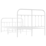 vidaXL Cadre de lit métal sans matelas et pied de lit blanc 120x200 cm