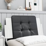 vidaXL Coussin de tête de lit noir et blanc 80 cm similicuir