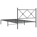 vidaXL Cadre de lit métal sans matelas avec tête de lit noir 100x200cm