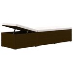 vidaXL Chaise longue avec coussin et table à thé résine tressée marron