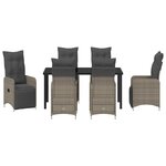 vidaXL Ensemble de salle à manger pour jardin 7 Pièces Gris Poly rotin
