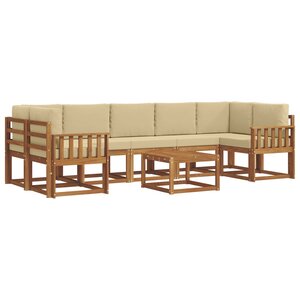 vidaXL Ensemble de canapés d'extérieur 8 Pièces Naturel et Beige
