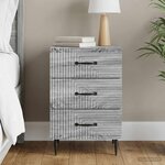 vidaXL Cabinet de chevet avec tiroir Sonoma gris 43 x 41 x 66 5 cm