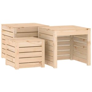 vidaXL Ensemble de boîtes de jardin 3 Pièces bois de pin massif